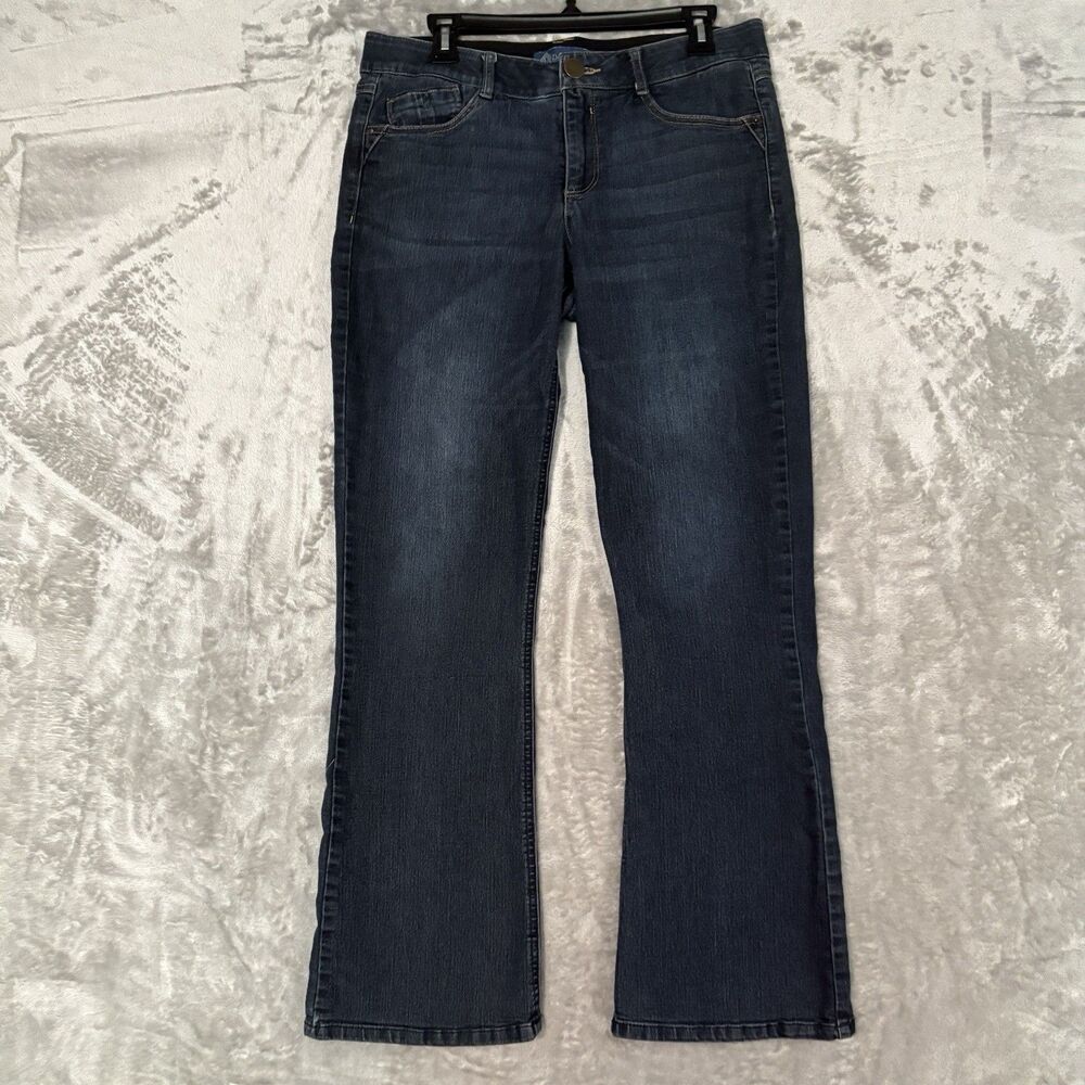 Democracy "Ab"solution Dark Wash Bootcut Jeans 10 Elastic Waistband Slimming